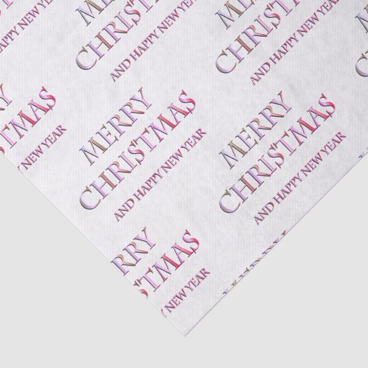 Vrolijk kerstcadeaupapier in Pinks & White Tissuepapier (Detail)