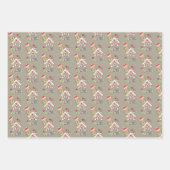 Vrolijk kerstcadeaupapier inpakpapier vel (Voorkant 3)