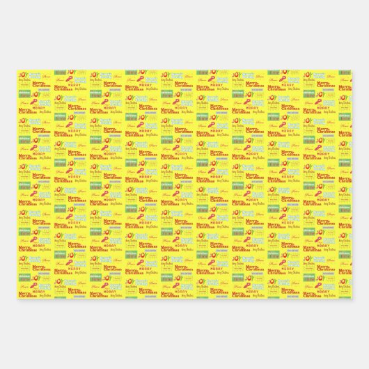 Vrolijk kerstcadeaupapier inpakpapier vel (Voorkant 3)