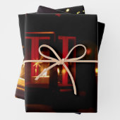 Vrolijk kerstcadeaupapier! inpakpapier vel (In situ)