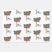 Vrolijk kerstcadeaupapier met kerstgolfer inpakpapier vel (Voorkant 3)