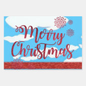 Vrolijk kerstcadeaupapier met kerstgolfer inpakpapier vel (Voorkant 2)