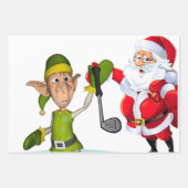 Vrolijk kerstcadeaupapier met kerstgolfer inpakpapier vel (Voorkant)