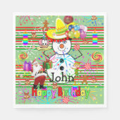 Vrolijk kerstcadeaupapier, Napkins, Merry Servet (Voorkant)