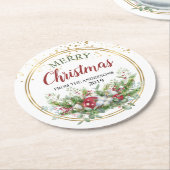 Vrolijk kerstcadeaupapier onderzetters (Gebogen)