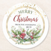 Vrolijk kerstcadeaupapier onderzetters (Voorkant)