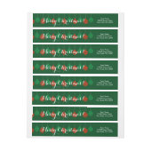 Vrolijk kerstcadeaupapier retour adreslabels (Vel)