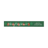 Vrolijk kerstcadeaupapier retour adreslabels (Individueel)
