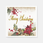 Vrolijk kerstcadeaupapier servet (Voorkant)