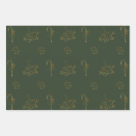 Vrolijk kerstcadeaupapierKreukpapier met platte ve Inpakpapier Vel