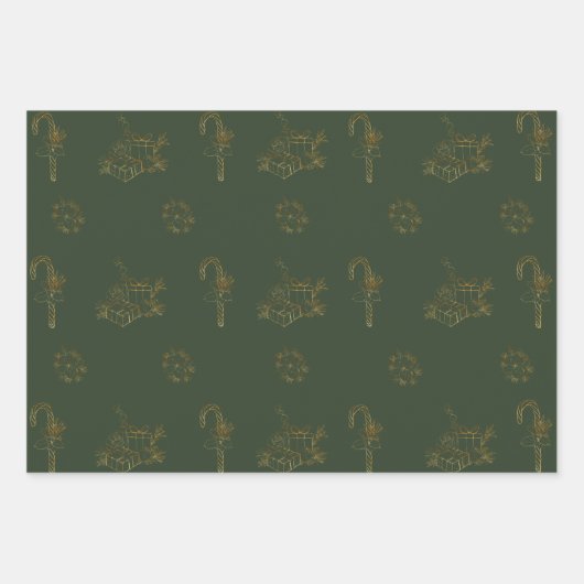 Vrolijk kerstcadeaupapierKreukpapier met platte ve Inpakpapier Vel (Voorkant)