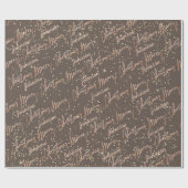 Vrolijk kerstcadeauschrift met Roos Gold van naam Cadeaupapier (Vlak)