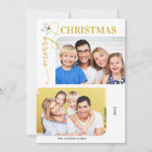 Vrolijk kerstcadeauscript 2 Kaart voor fotofeestda (Voorkant)