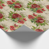 Vrolijk kerstcadeauscript Roos Gold Red Ivory Cadeaupapier (Hoek)