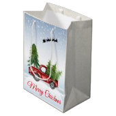 Vrolijk kerstcadeautas met kerstcadeautjes voor Ke Medium Cadeauzakje (Voorkant Gekanteld)