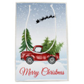 Vrolijk kerstcadeautas met kerstcadeautjes voor Ke Medium Cadeauzakje (Voorkant)