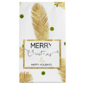 Vrolijk kerstcadeautas met klein cadeautje, Gold G Cadeauzakje (Achterkant)