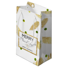 Vrolijk kerstcadeautas met klein cadeautje, Gold G Cadeauzakje