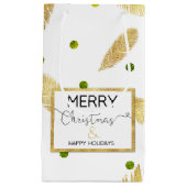 Vrolijk kerstcadeautas met klein cadeautje, Gold G Klein Cadeauzakje (Voorkant)