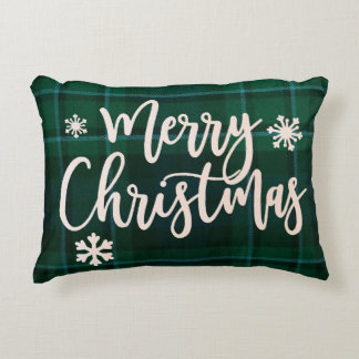 Vrolijk kerstcadeautje accent kussen