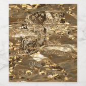 Vrolijk kerstcadeautje Angels die Trumpet spelen Wijn Etiket (Enkel label)