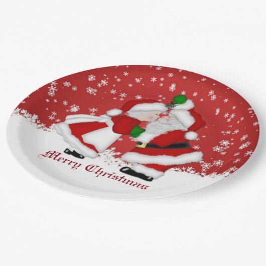 Vrolijk kerstcadeautje Borden Papieren Bordje (Gekanteld)