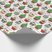 Vrolijk kerstcadeautje cadeaupapier (Hoek)