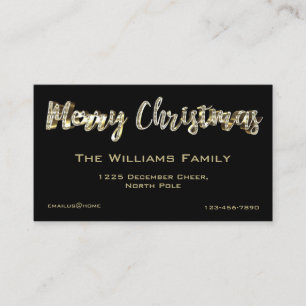 Vrolijk kerstcadeautje Elegant Chic Black en Gold Visitekaartje
