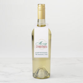 Vrolijk kerstcadeautje Elegant modern vakantiescri Flessenhanger