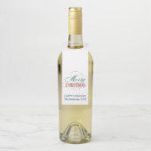 Vrolijk kerstcadeautje Elegant modern vakantiescri Flessenhanger (Op fles)