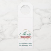 Vrolijk kerstcadeautje Elegant modern vakantiescri Flessenhanger (Voorkant)