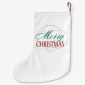 Vrolijk kerstcadeautje Elegant modern vakantiescri Kleine Kerstsok (Achterkant)