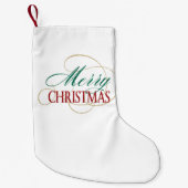 Vrolijk kerstcadeautje Elegant modern vakantiescri Kleine Kerstsok (Voorkant)