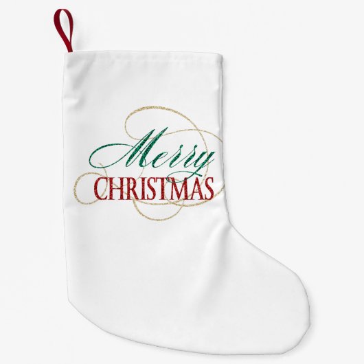 Vrolijk kerstcadeautje Elegant modern vakantiescri Kleine Kerstsok (Voorkant)