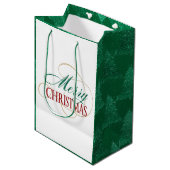 Vrolijk kerstcadeautje Elegant modern vakantiescri Medium Cadeauzakje (Voorkant Gekanteld)