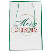 Vrolijk kerstcadeautje Elegant modern vakantiescri Medium Cadeauzakje (Voorkant)