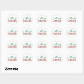 Vrolijk kerstcadeautje Elegant modern vakantiescri Ronde Sticker (Vel)