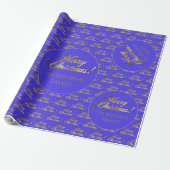 Vrolijk kerstcadeautje elegant, Paars Gold Script Cadeaupapier (Uitgerold)