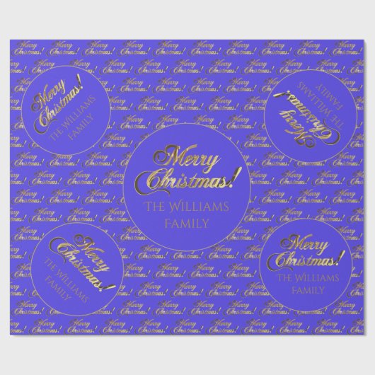 Vrolijk kerstcadeautje elegant, Paars Gold Script Cadeaupapier (Vlak)