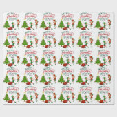 Vrolijk kerstcadeautje, Elves & Tree DIY Cadeaupapier (Vlak)