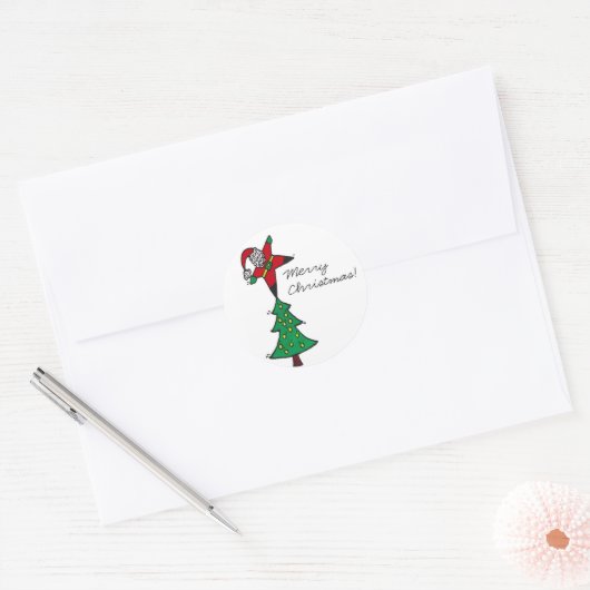 Vrolijk kerstcadeautje Envelopzegels of stickers (Envelop)