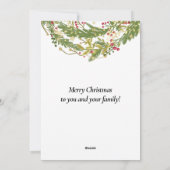 Vrolijk kerstcadeautje Foto Holly Wreath Rustic Bo Feestdagenkaart (Achterkant)