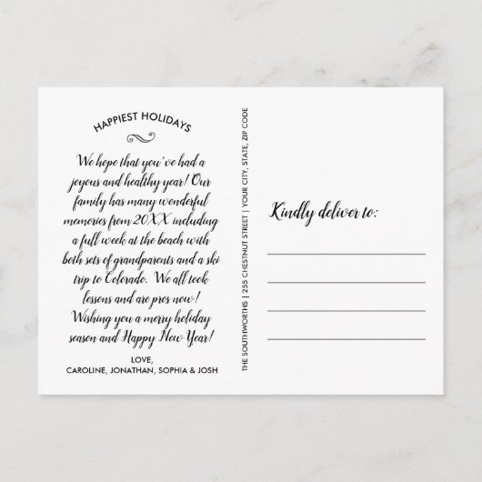 Vrolijk kerstcadeautje Foto nieuwjaar Briefkaart (Achterkant)