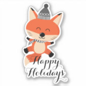 Vrolijk kerstcadeautje Fox ID854 Sticker (Voorkant)