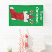 Vrolijk kerstcadeautje gebakken gnoom in Stocking Spandoek (Insitu)