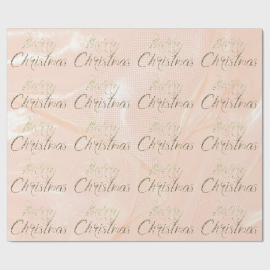 Vrolijk kerstcadeautje Glitter Script Zijderzijde Cadeaupapier (Vlak)
