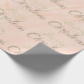 Vrolijk kerstcadeautje Glitter Script Zijderzijde Cadeaupapier (Hoek)