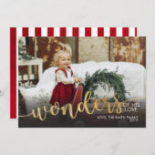 Vrolijk kerstcadeautje Gold foil kerst Kaart (Voorkant / Achterkant)