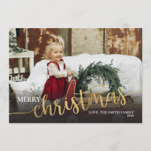 Vrolijk kerstcadeautje Gold foil kerst Kaart