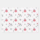 Vrolijk kerstcadeautje Happy Penguin in Petten Whi Inpakpapier Vel (Voorkant 2)